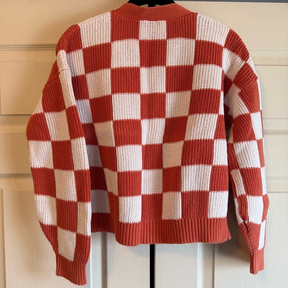 Checker Button-Up Cardigan Sweater - Picture 2 of 6